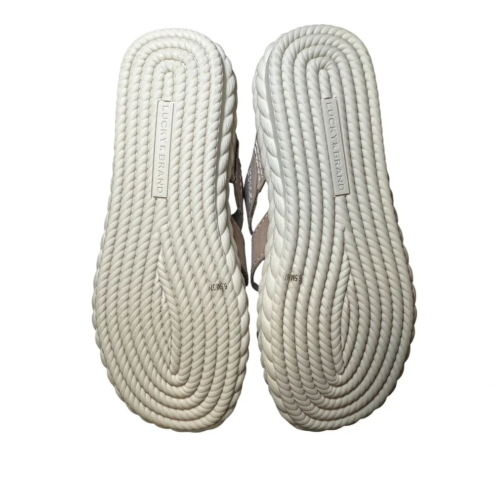 Lucky Brand LK-Loftee Platform Slide Sandals Smoke Grey Women's 6.5M New